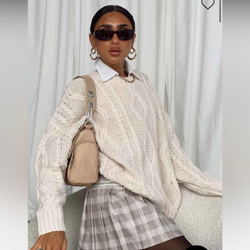 PRINCESS POLLY Anaya Oversized Sweater Beige